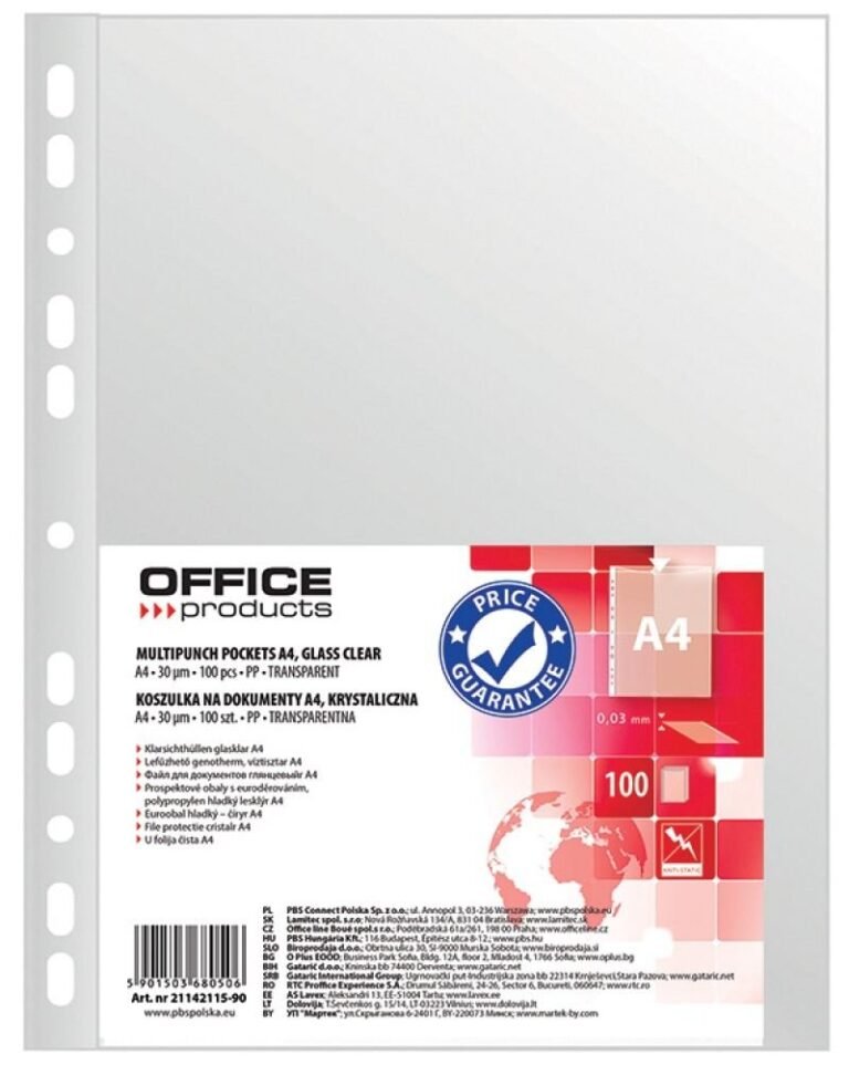 OFFICE PRODUCTS Brochure Pockets / 100 Pieces-B076M4B6BV