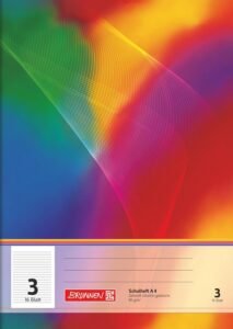 BRUNNEN Exercise Book | A4, Line Spacing 3, 16 Sheets, Multicolored-B00A226IQG 76 715v63LikJL. AC SL1500