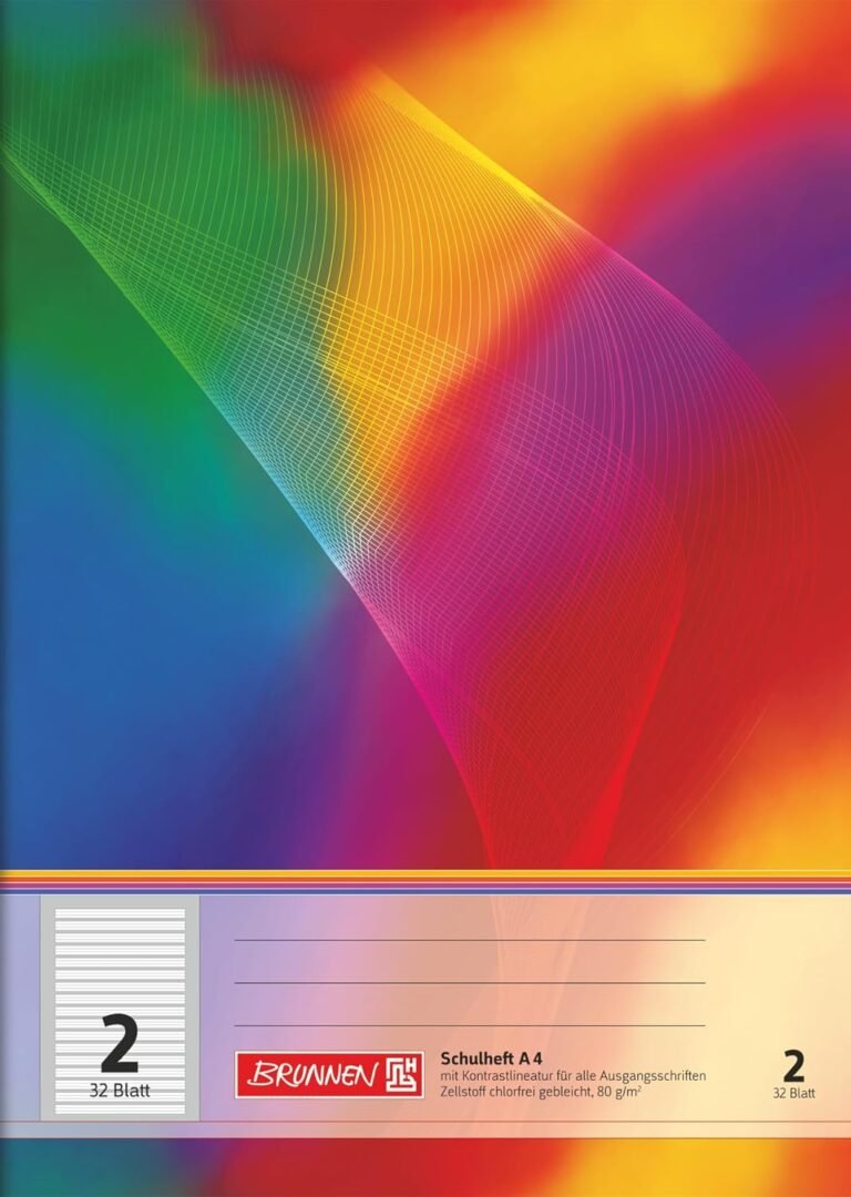 BRUNNEN Exercise Book | A4, Line 2, 32 Sheets, Multicolored-B00C74B0SI
