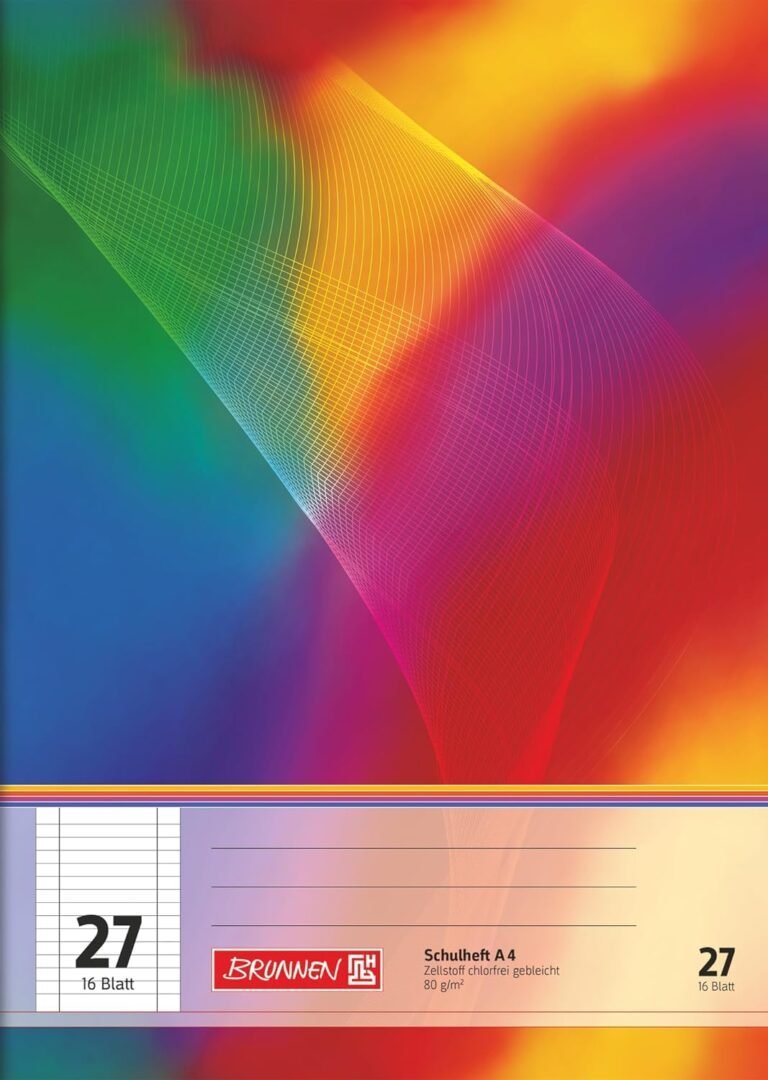 BRUNNEN Exercise Book | A4, Line Spacing 27, 16 Sheets, Multicolored-B00X0VT75K