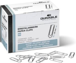 Durable Paper Clips, 26 mm, 1000 Pieces, Galvanized, 120725-B003A69YB2 155 Durable paper clips 26 mm 1000 pieces galvanized 120725