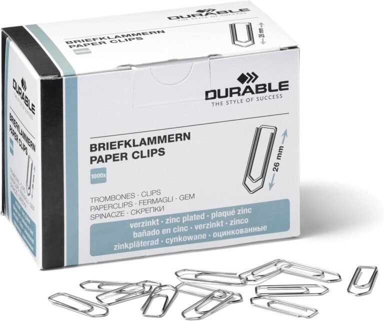 Durable Paper Clips, 26 mm, 1000 Pieces, Galvanized, 120725-B003A69YB2