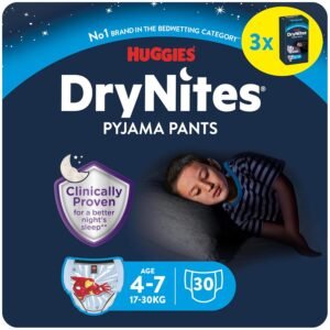 HUGGIES DryNites Absorbent Night Diapers for Bedwetting – B0076Z8676 152 HUGGIES DryNites absorbent night diapers for bedwetting for boys 4 7 years 17 30 kg 3 x 10 pieces 30 diaper pants diaper pants diaper briefs