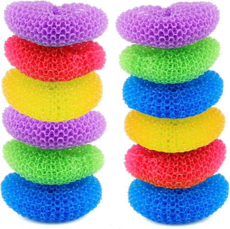 IDEA HOME – 12 Pieces Plastic Scourer Scratch Sponge-B0BN8SCYX6