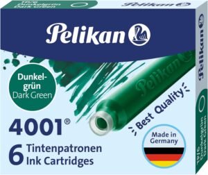 Pelikan Standard Ink Cartridges 4001 Dark Green Ink, 6 Pieces-B01CORQP1O 111 Pelikan Standard Tintenpatronen 4001 Tinte Dunkelgrun 6 Stuck