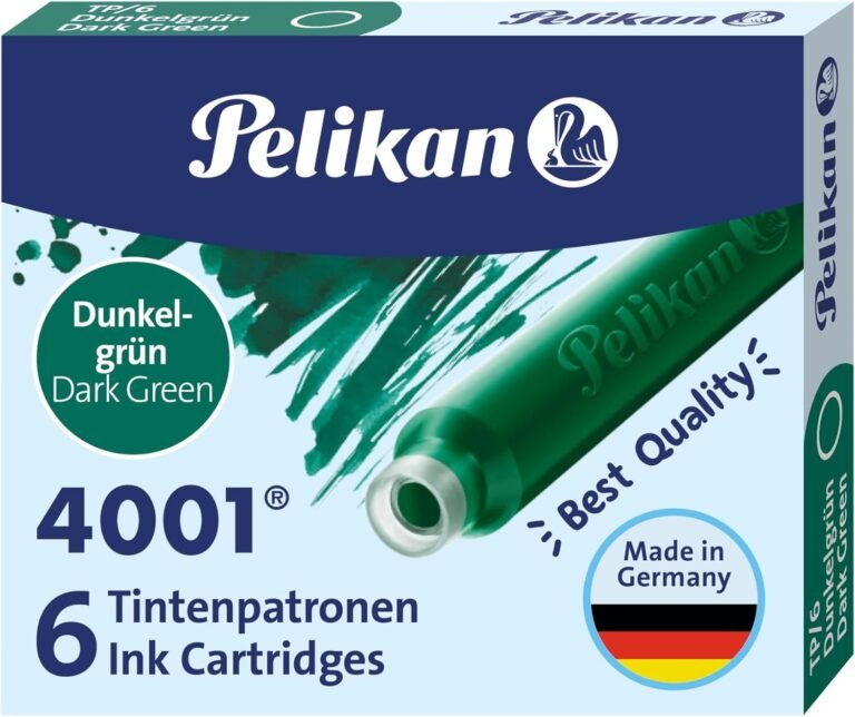 Pelikan Standard Ink Cartridges 4001 Dark Green Ink, 6 Pieces-B01CORQP1O