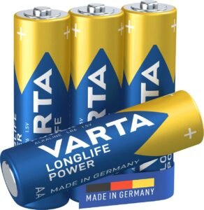 VARTA AA Batteries, 4 Pieces, Longlife Power, Alkaline, 1.5V – Product Details-B003OUWAQA 153 VARTA AA batteries 4 pieces Longlife Power alkaline 1.5V ideal for toys wireless mice flashlights Made in Germany